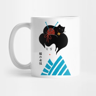 Geisha and cat Mug